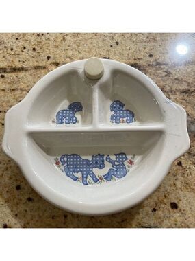 Excello Porcelain Little Boy Blue Baby feeding dish
1940s/50s
